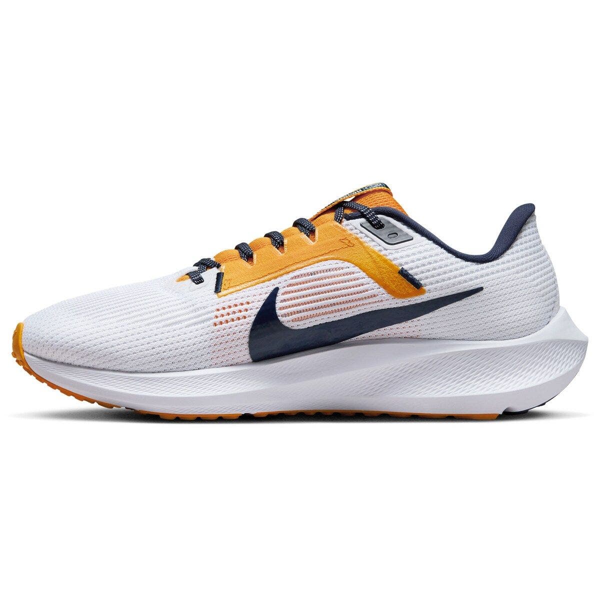 Nike Unisex Nike  White West Virginia Mountaineers Zoom Pegasus 40 Running Shoe, Alternate, color, White