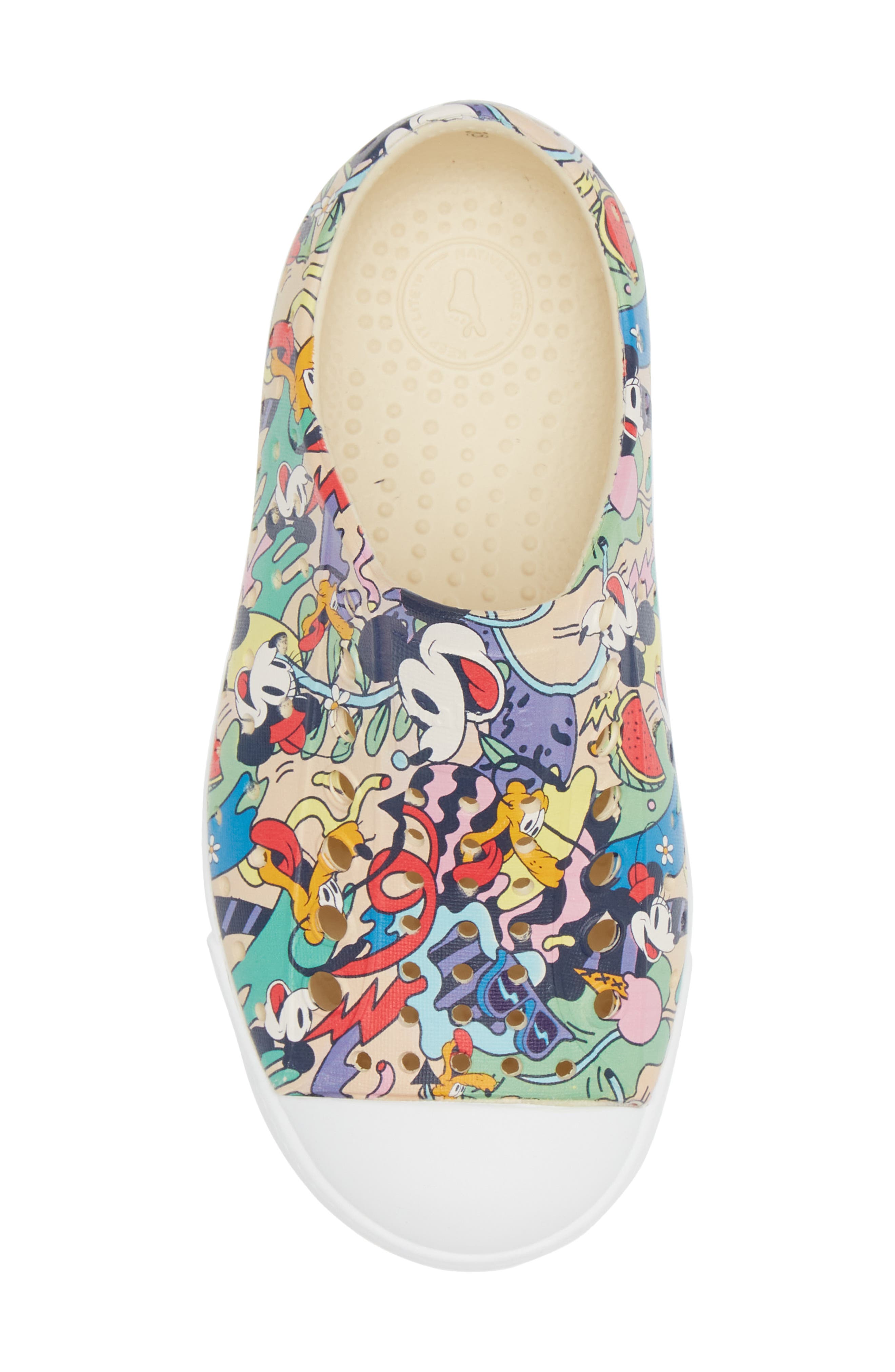 x Disney Kids' Jefferson Print Slip-On Sneaker, Alternate, color, BNWHT/ SHLWHT/ TROPMICKEYAOP