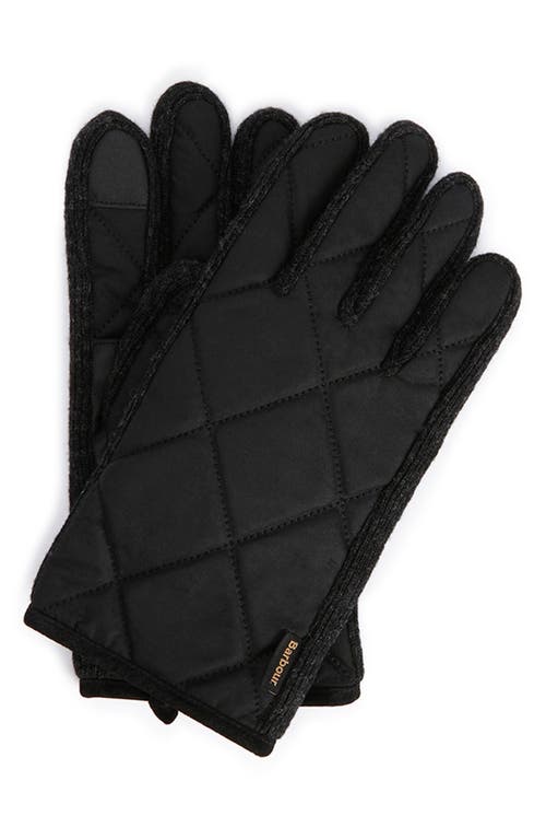 Barbour Westerndale Quilted Touchscreen Gloves In Black