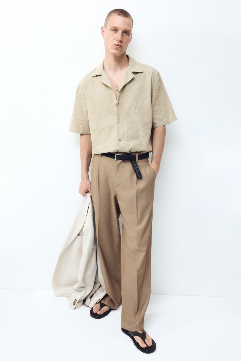 Loose-fit Tailored Pants, Alternate, color, Beige