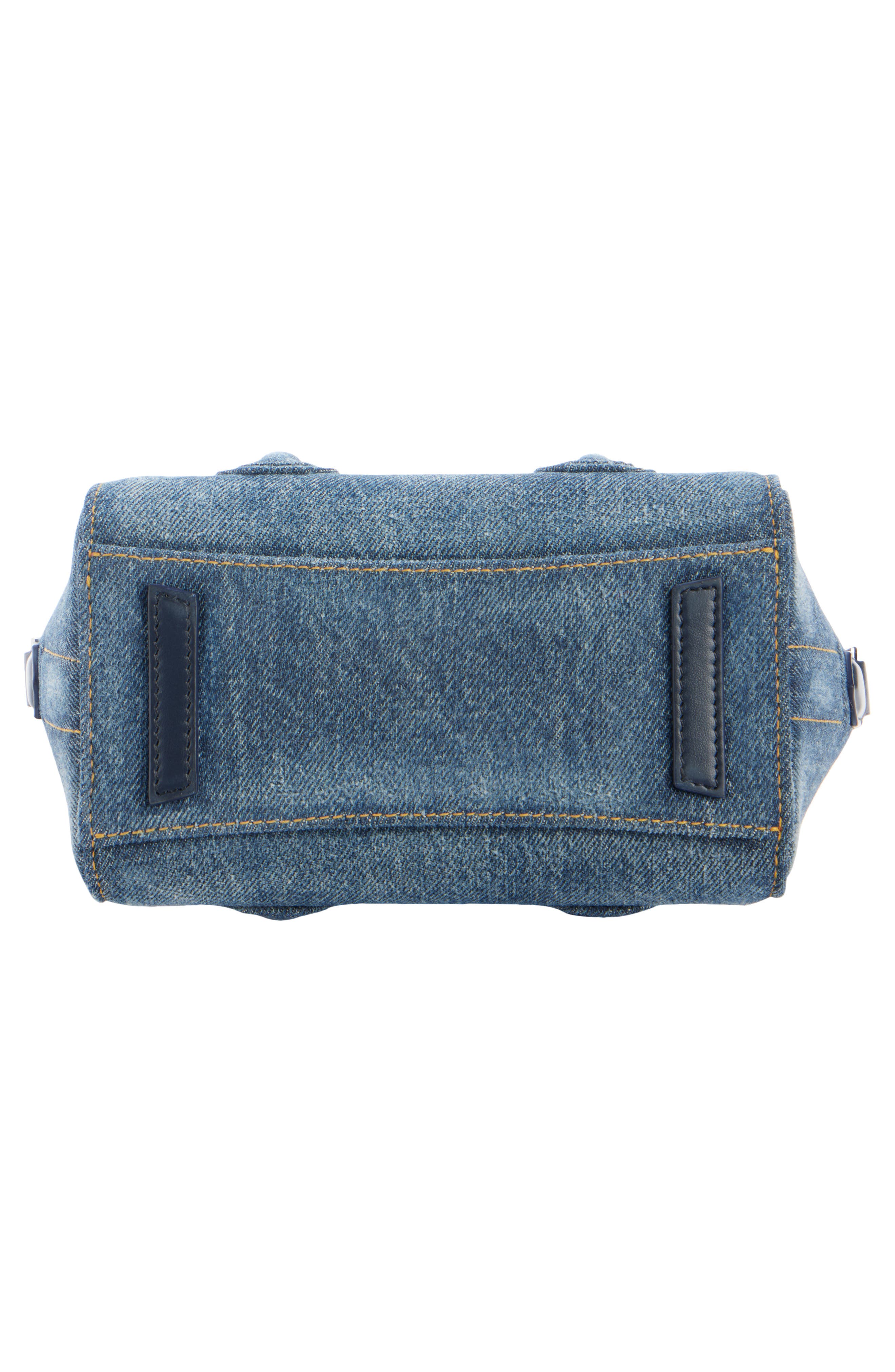 Toy Antigona Lock Denim Satchel, Alternate, color, DARK BLUE