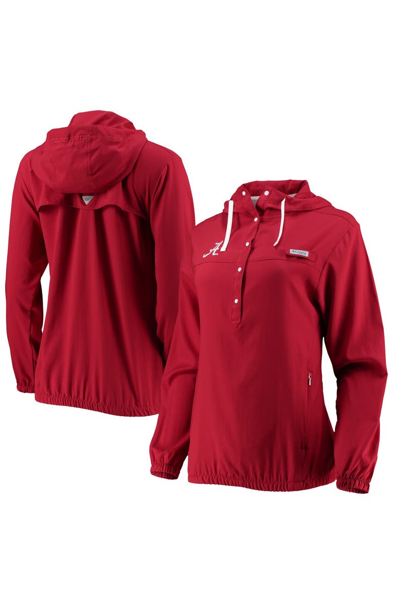 Columbia Women's Columbia Crimson Alabama Crimson Tide Tamiami Sun-Protection Omni-Wick Pullover Hoodie, Main, color, 