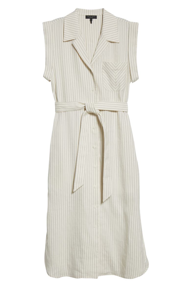 Helena Stripe Linen Blend Shirtdress, Alternate, color, BLUE STRIPE