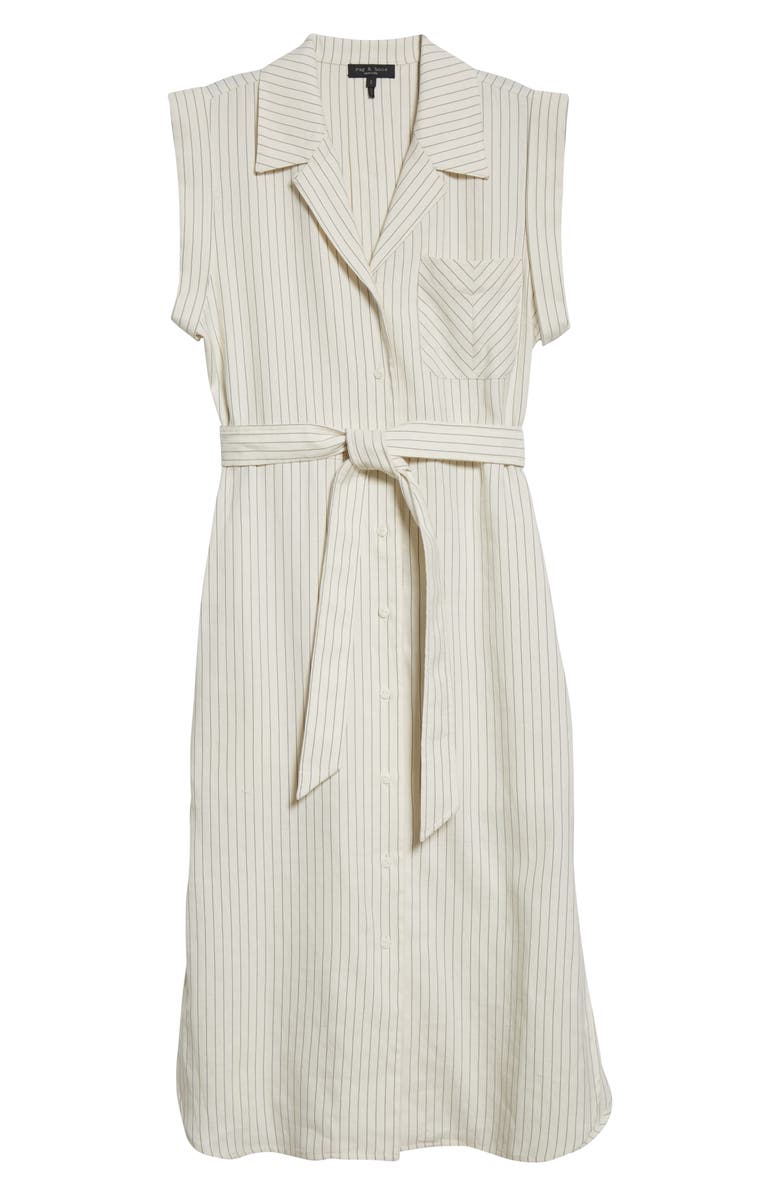 rag & bone Helena Stripe Linen Blend Shirtdress, Alternate, color, 