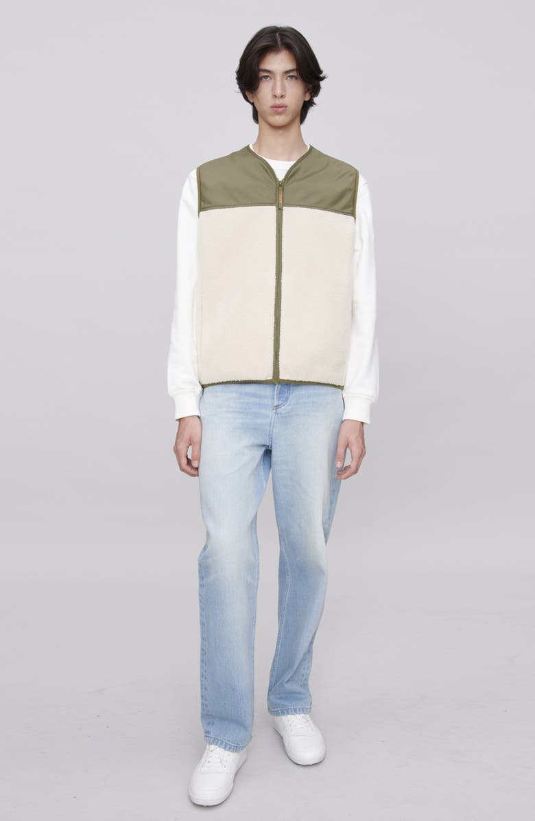 A.P.C. Marty Colorblock Fleece Vest, Alternate, color, Aac Off White