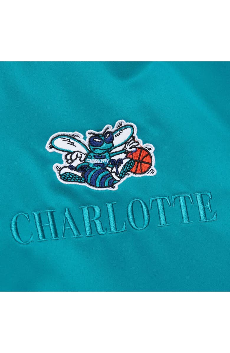 Mitchell & Ness Men's Mitchell & Ness Teal Charlotte Hornets Hardwood Classics Team OG 3.0 Lightweight Satin Full-Snap Jacket, Alternate, color, Teal