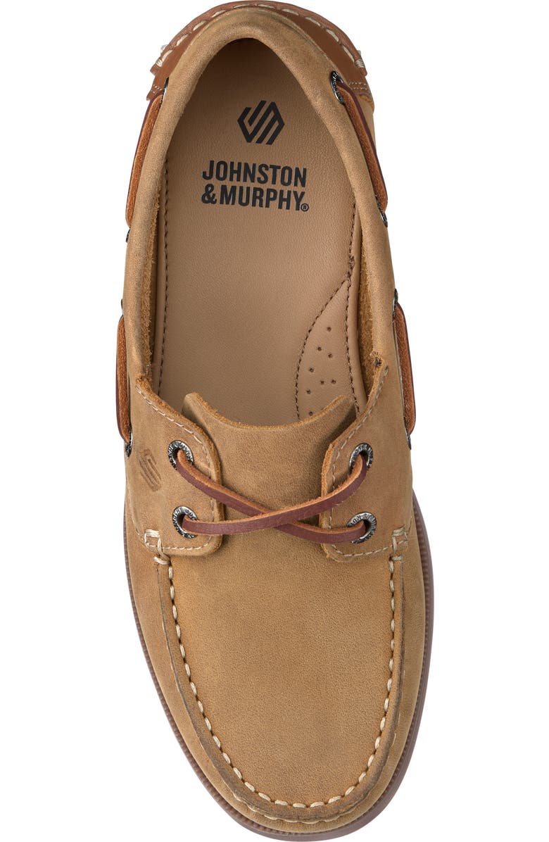 Johnston & Murphy Kids' Zeke Boat Shoe, Alternate, color, Tan Oiled Leather