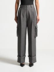 Manière De Voir Danielle Tailored Pleated Cargo Trousers