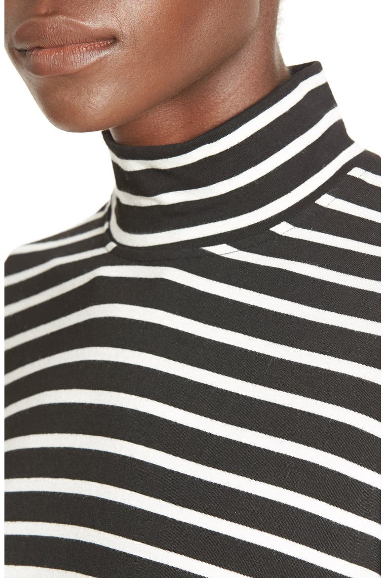 Oversize Mock Neck Tee, Alternate, color, BLACK