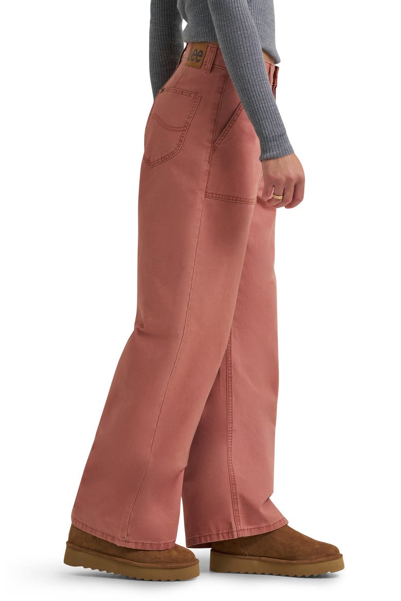 Patch Pocket Slouchy Twill Pants, Alternate, color, DUSTY ROSE