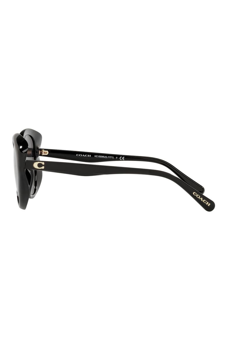 54mm Round Sunglasses, Alternate, color, BLACK
