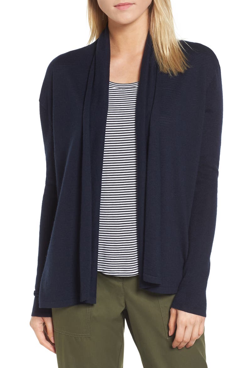 Cashmere Blend Cardigan, Main, color, NAVY NIGHT