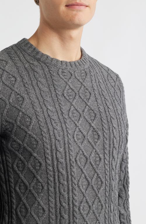 James Campbell Foyer Cable Stitch Cotton & Wool Blend Sweater In Gray