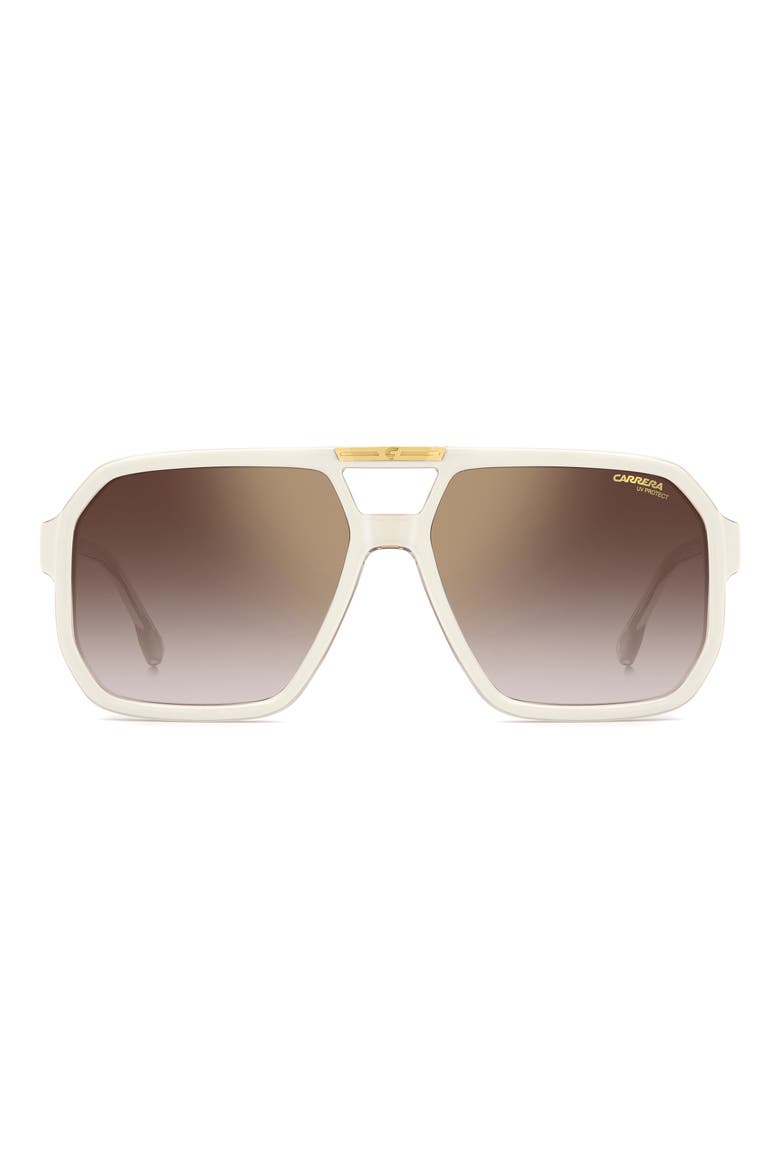 Victory 60mm Square Sunglasses, Main, color, GOLD IVORY