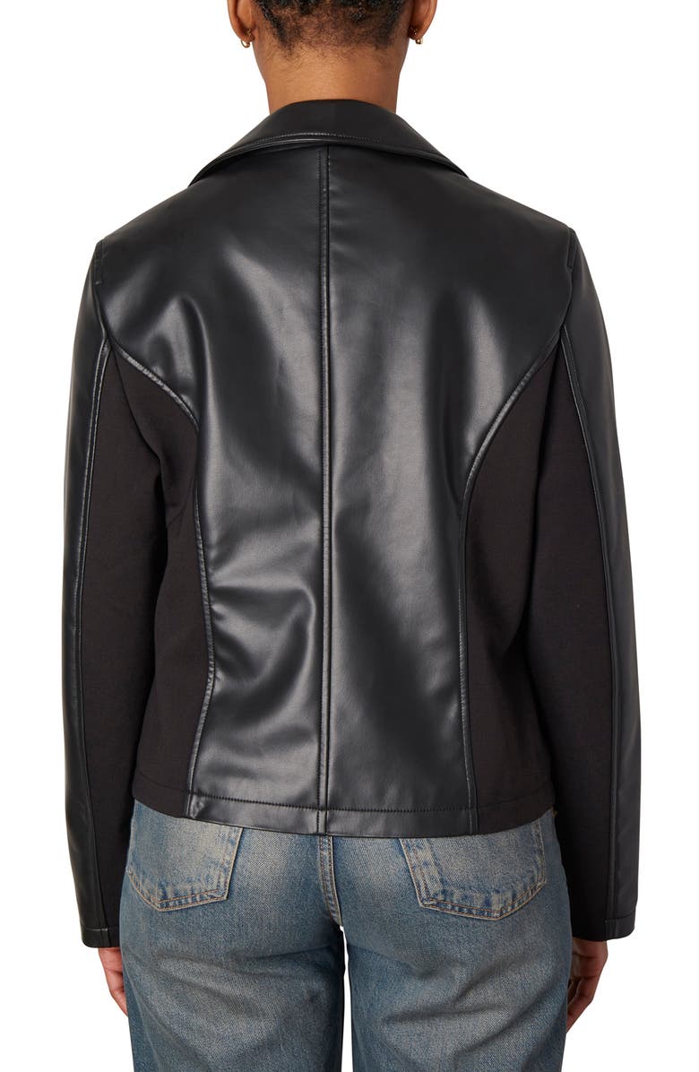 Nicole Miller Leather Moto Jacket, Alternate, color, 