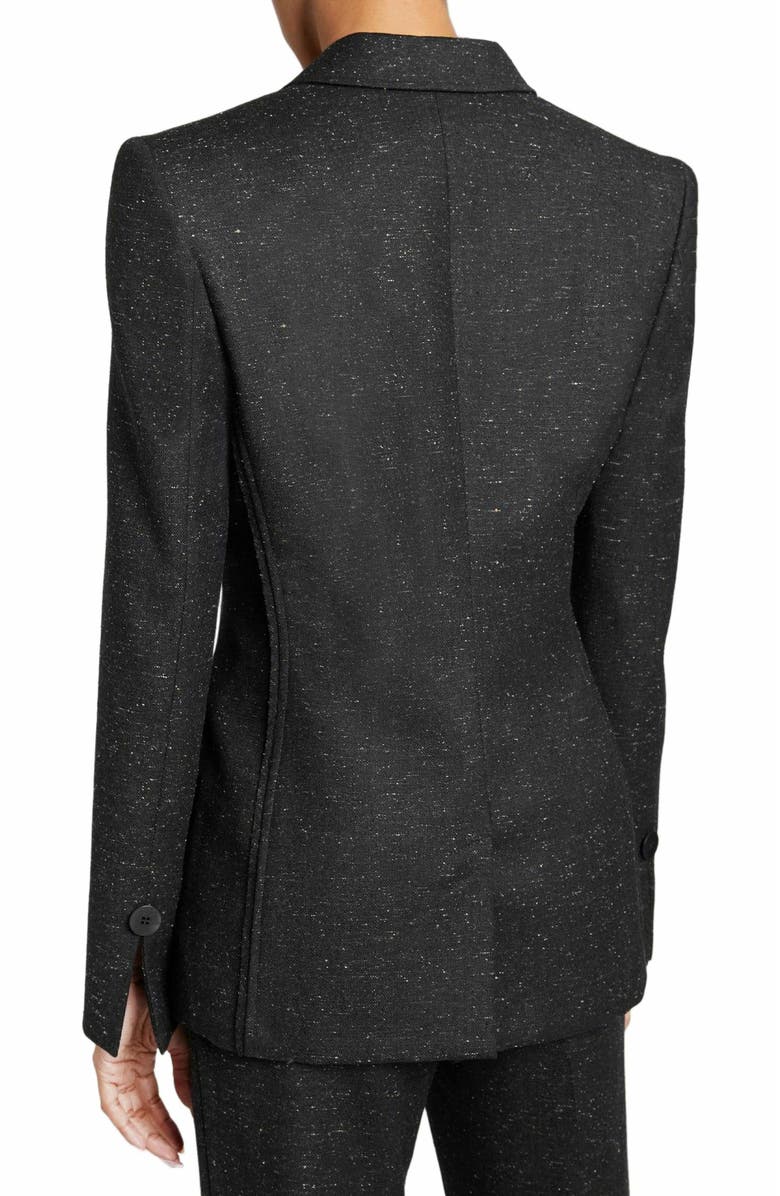 Santorelli JESS Single Button Jacket in Charcoal Wool Donegal, Alternate, color, 