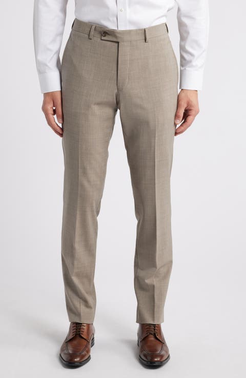 Patrick Flat Front Stretch Wool Dress Pants