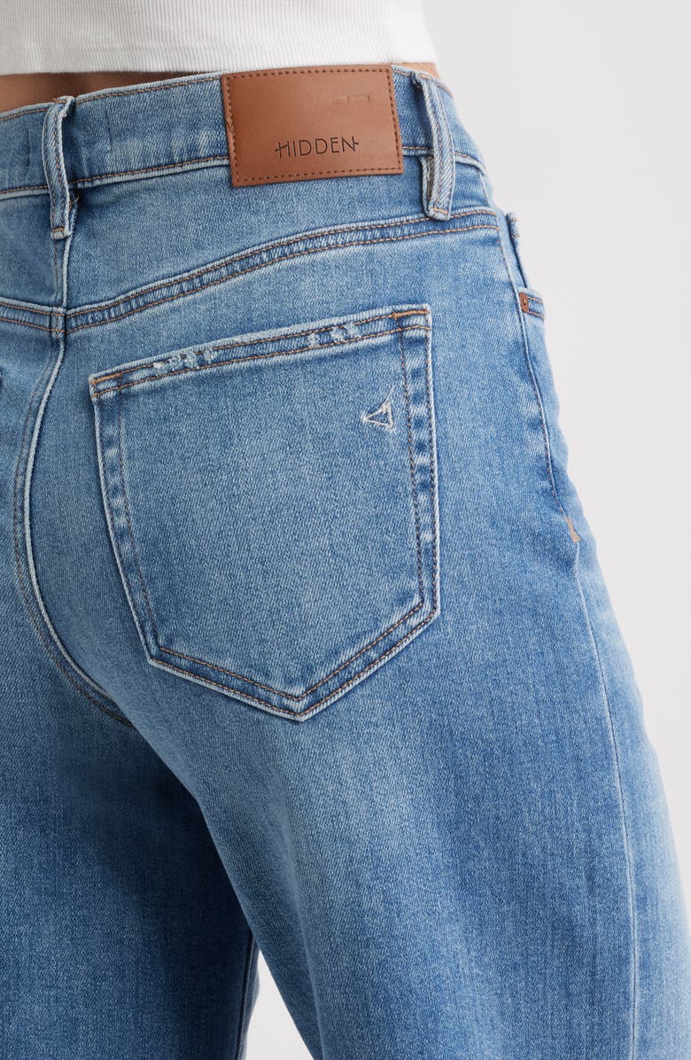 HIDDEN JEANS Cuffed High Waist Dad Jeans, Alternate, color, Medium Wash