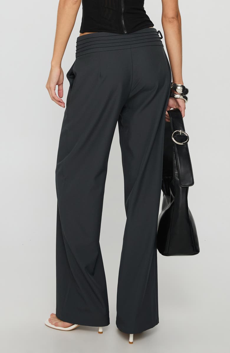 Princess Polly Good Riddance Side Tie Wide Leg Pants, Alternate, color, Charcoal