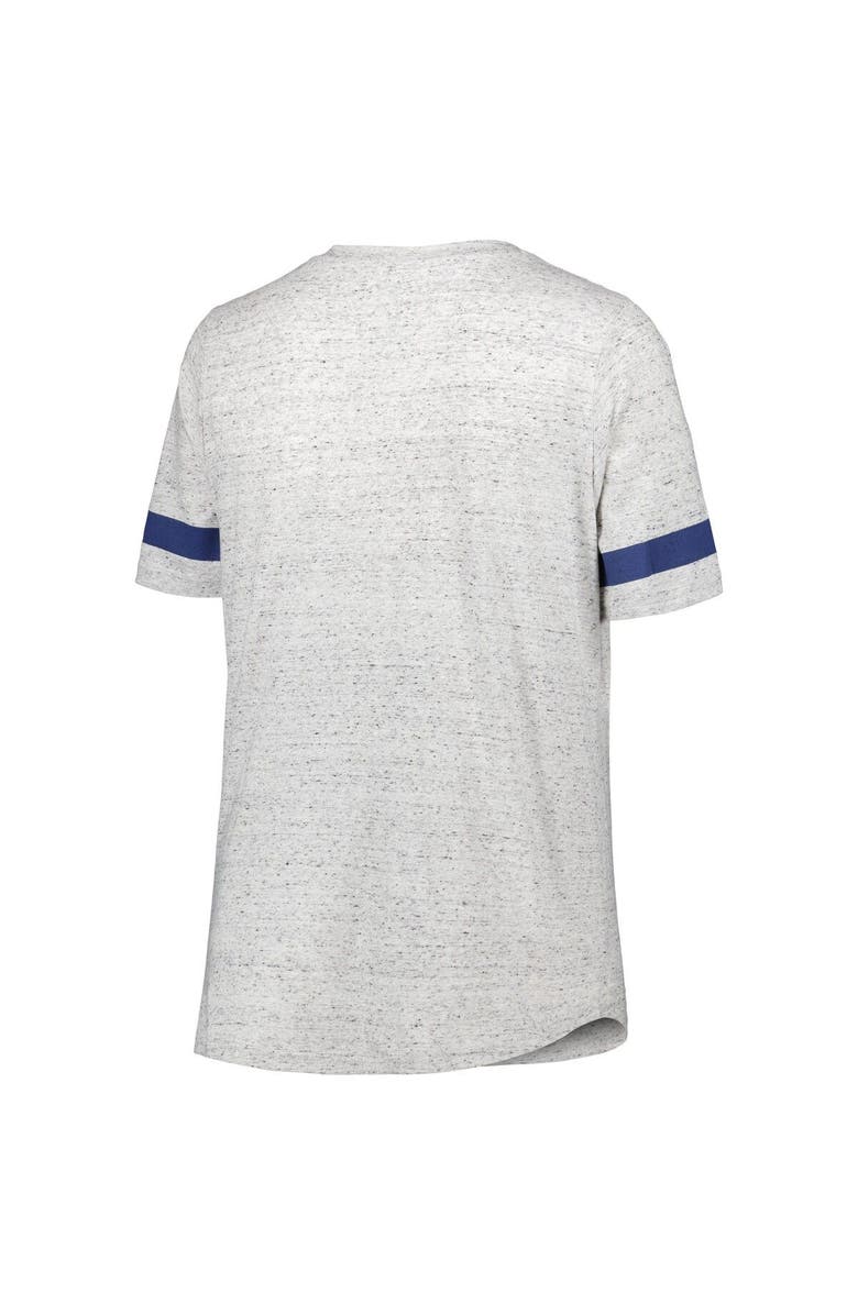 PROFILE Women's Heather Gray Los Angeles Chargers Plus Size Lace-Up V-Neck T-Shirt, Alternate, color, 