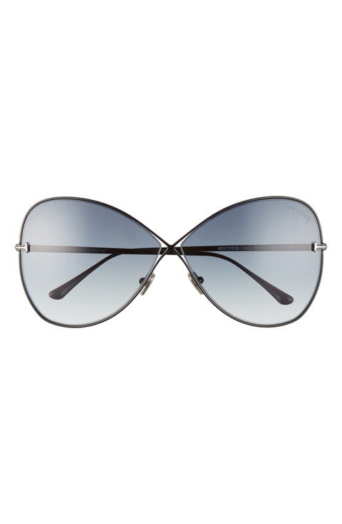 Nickie 66mm Gradient Oversize Butterfly Sunglasses