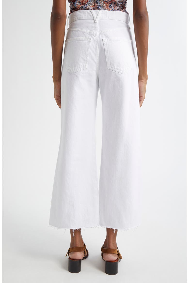 Taylor Raw Hem High Waist Crop Wide Leg Jeans, Alternate, color, WHITE