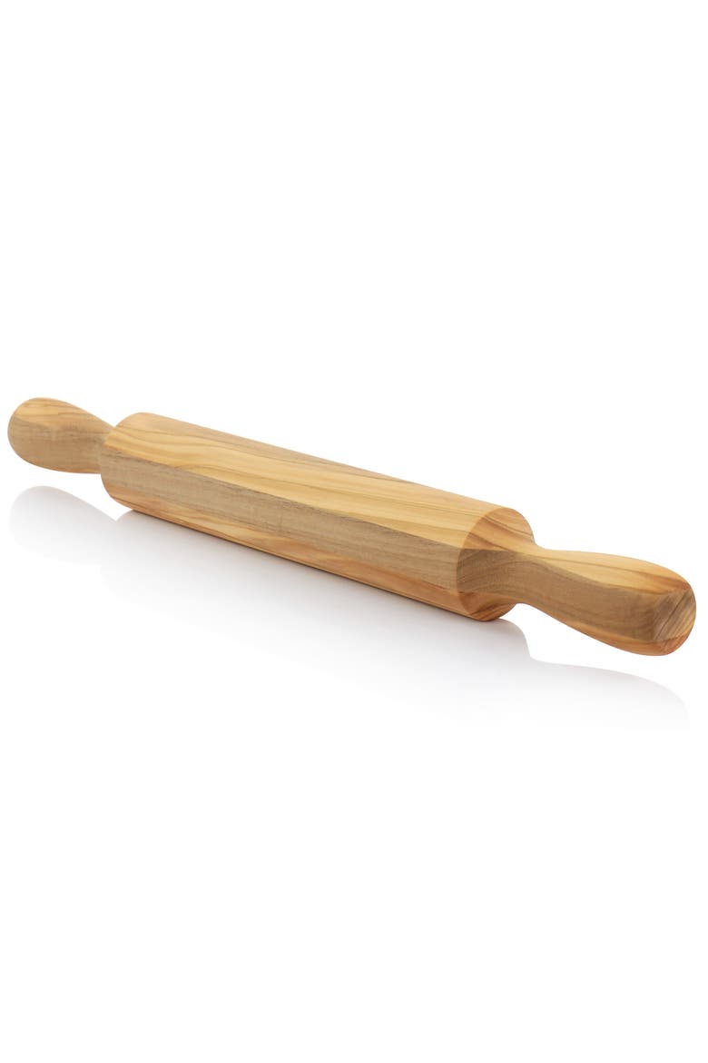 16in Olive Wood Rolling Pin, Alternate, color, Brown