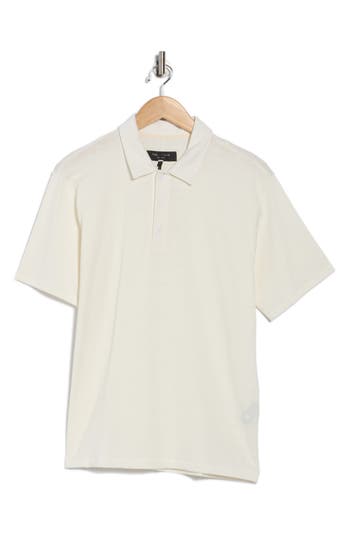 Rag & Bone Classic Cotton Slub Jersey Polo In White