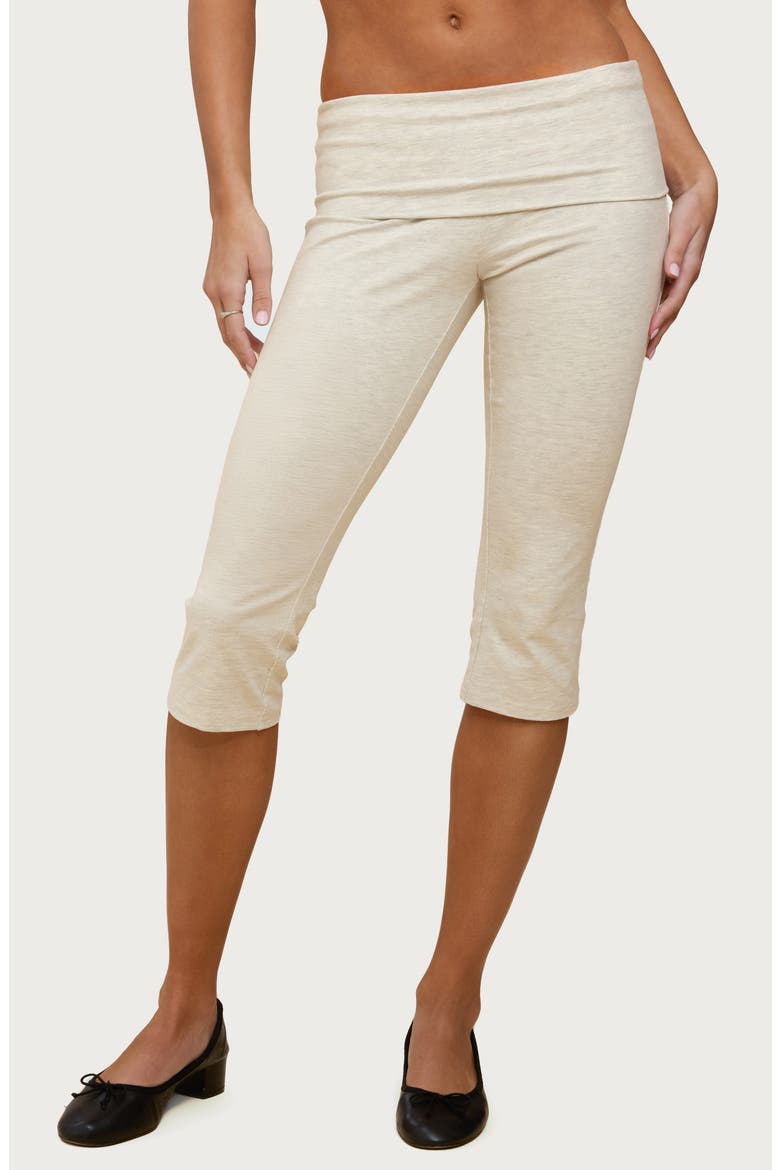 Rocio Foldover Capri Pants, Main, color, LIGHT-GRAY-MELANGE