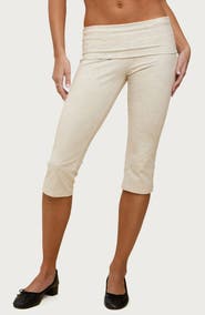 EDIKTED Rocio Foldover Capri Pants