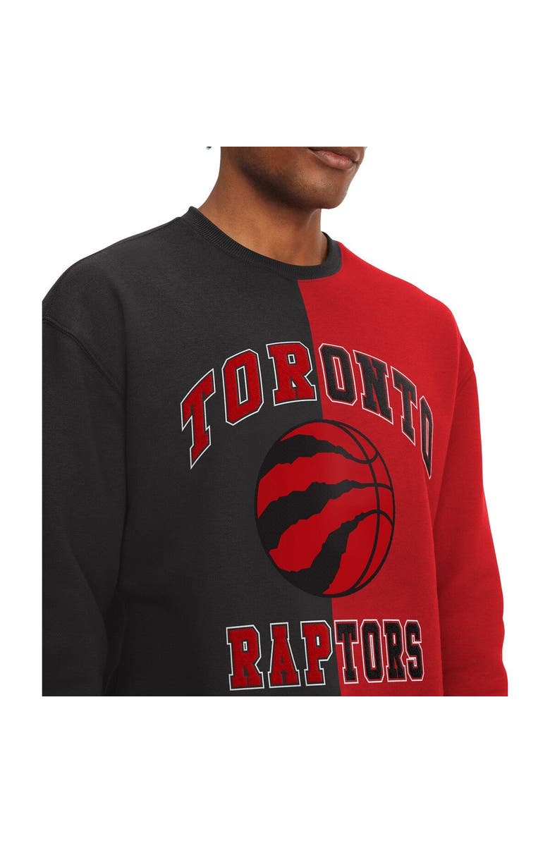 TOMMY JEANS Men's Tommy Jeans Red/Black Toronto Raptors Keith Split Pullover Sweatshirt, Alternate, color, Red