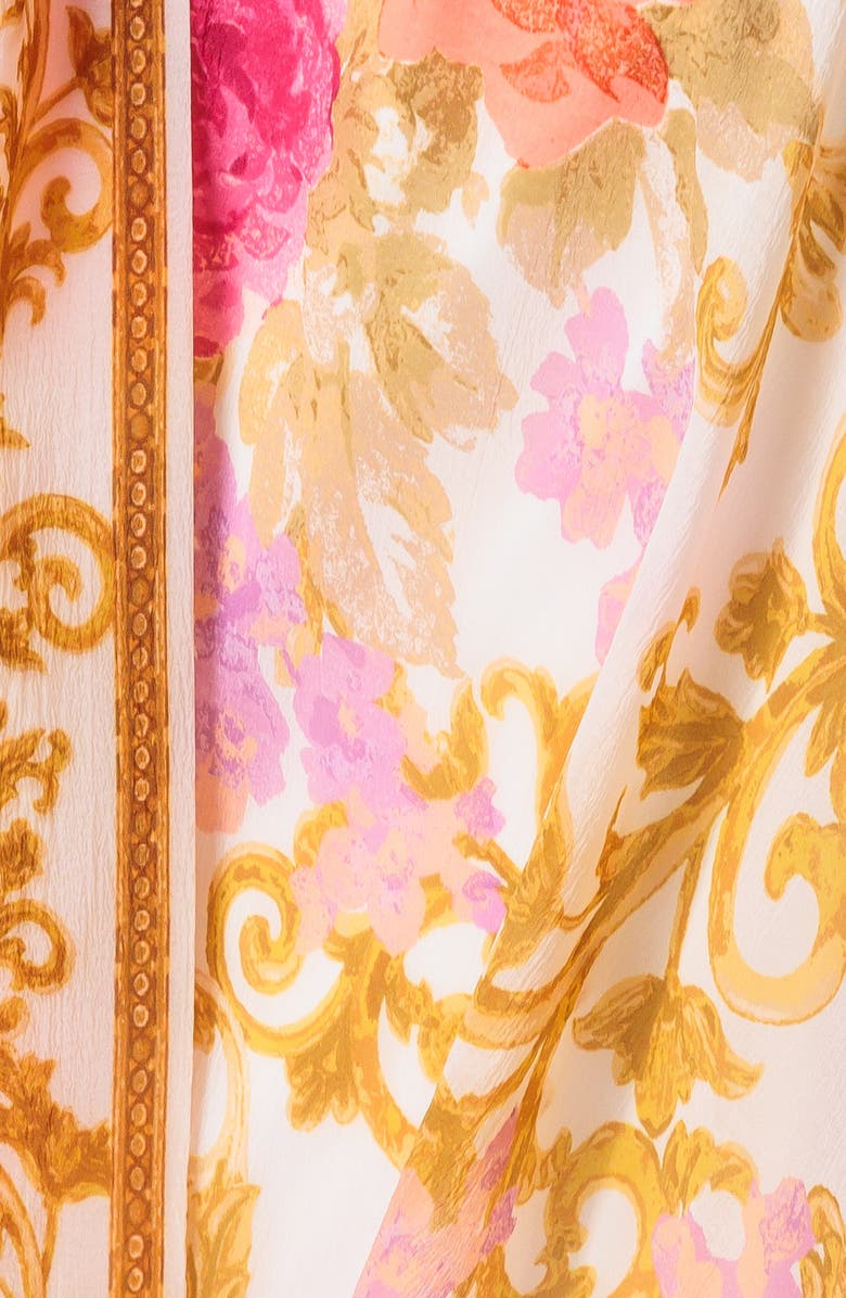 FLYING TOMATO Floral Puff Sleeve Shirtdress, Alternate, color, Ivory Floral