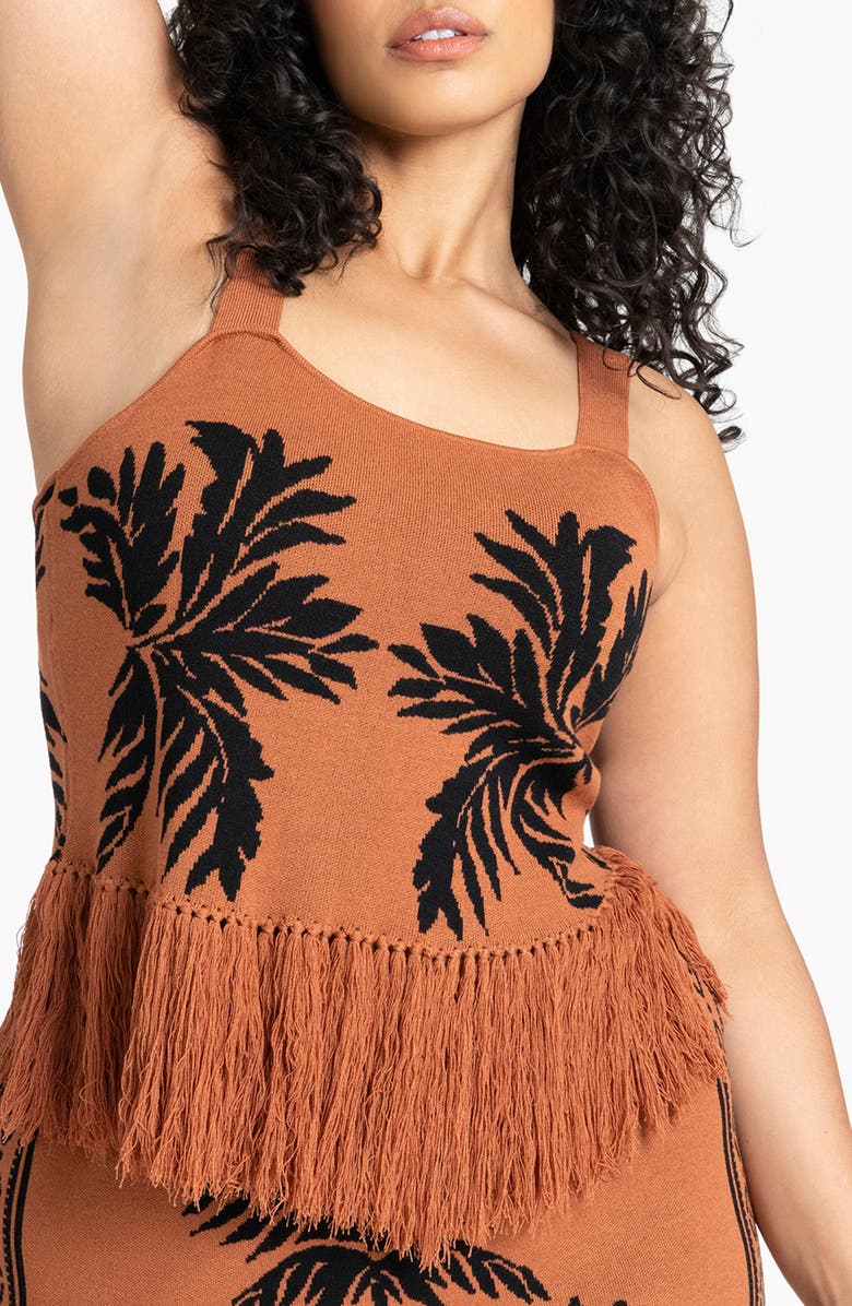 ELOQUII Fringe Crop Sleeveless Sweater, Main, color,