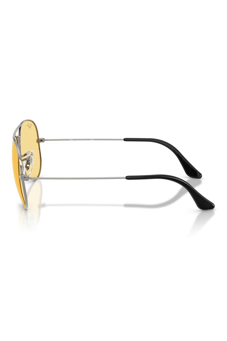 58mm Aviator Sunglasses, Alternate, color, GUNMETAL / YELLOW
