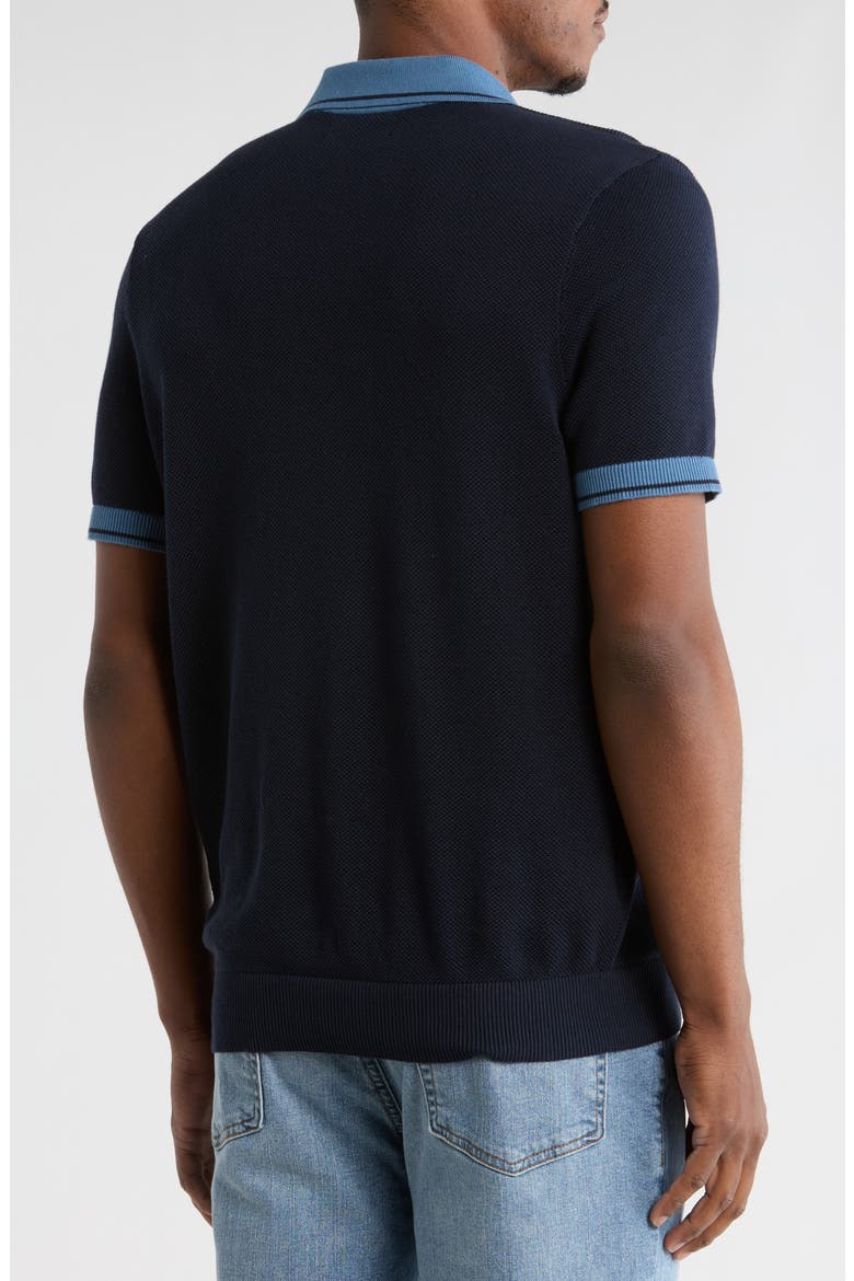 Slim Fit Honeycomb Knit Polo, Alternate, color, DARK SAPPHIRE