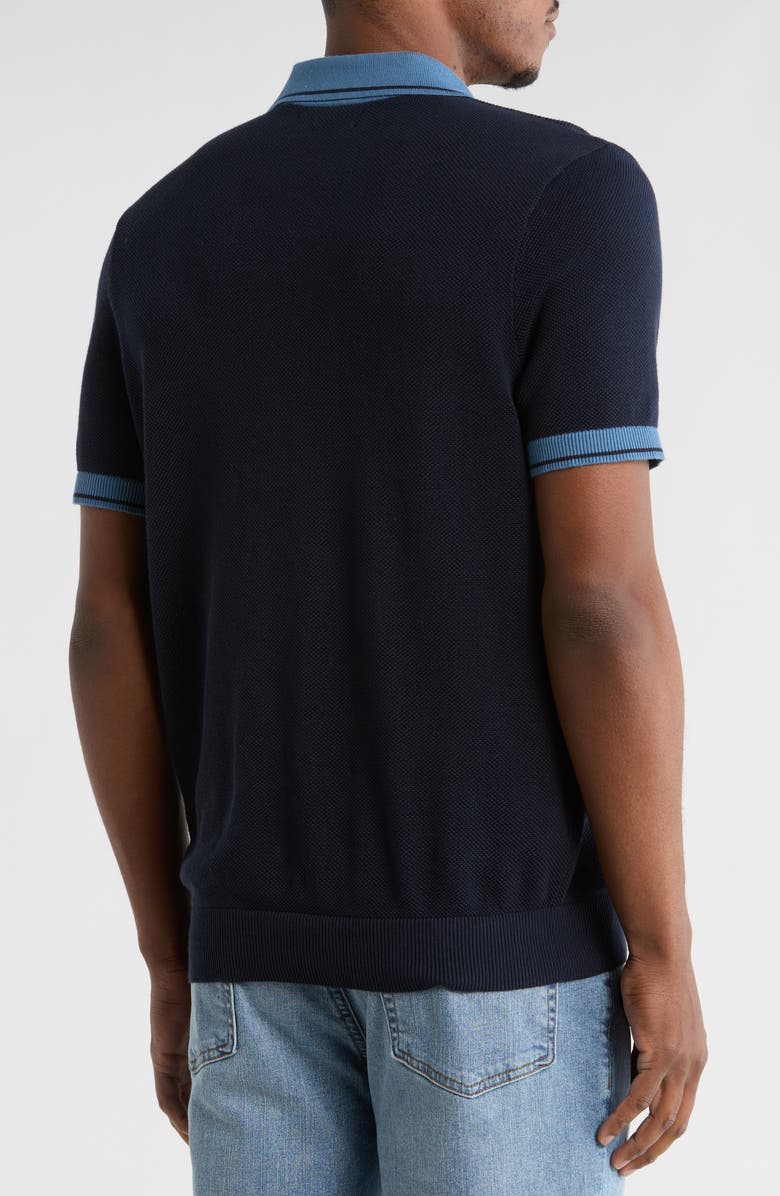 Original Penguin Slim Fit Honeycomb Knit Polo, Alternate, color, Dark Sapphire