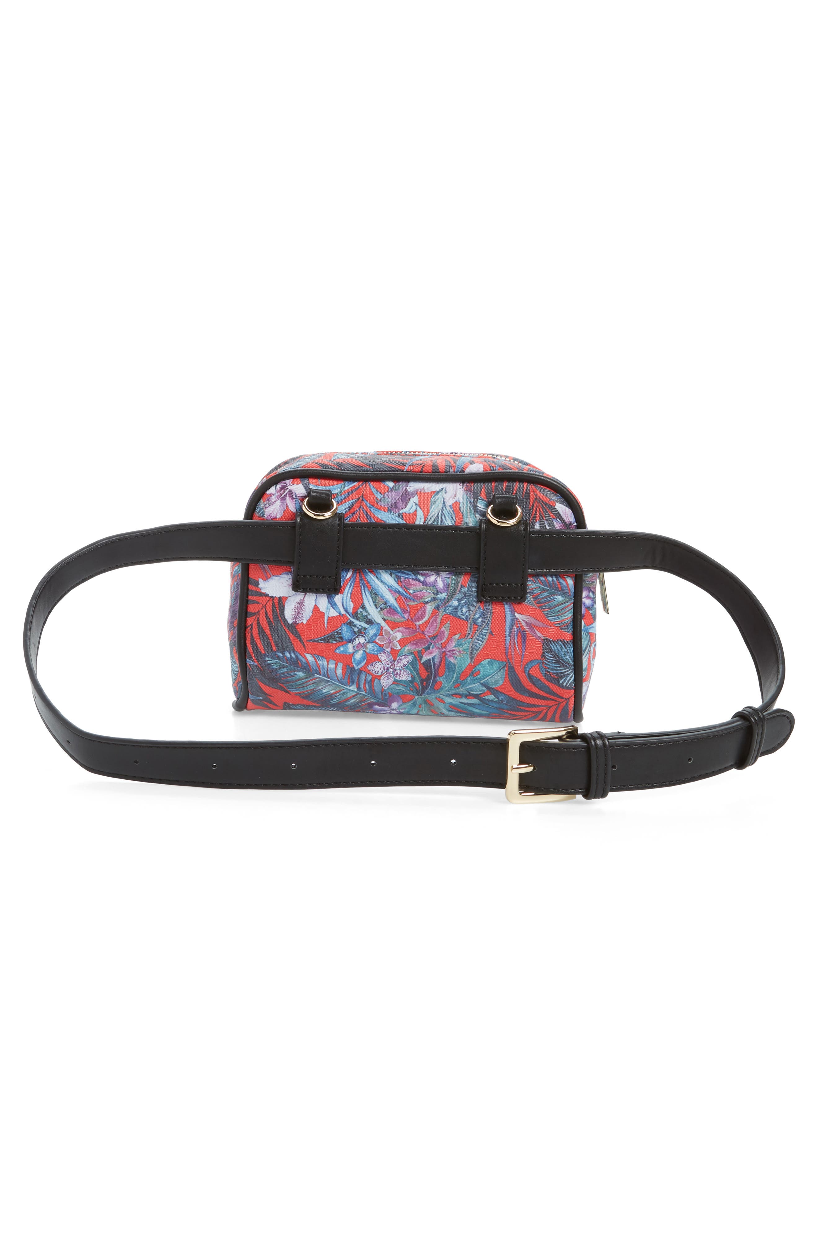 Mali + Lili Lacey Floral Convertible Vegan Leather Belt Bag, Alternate, color, 