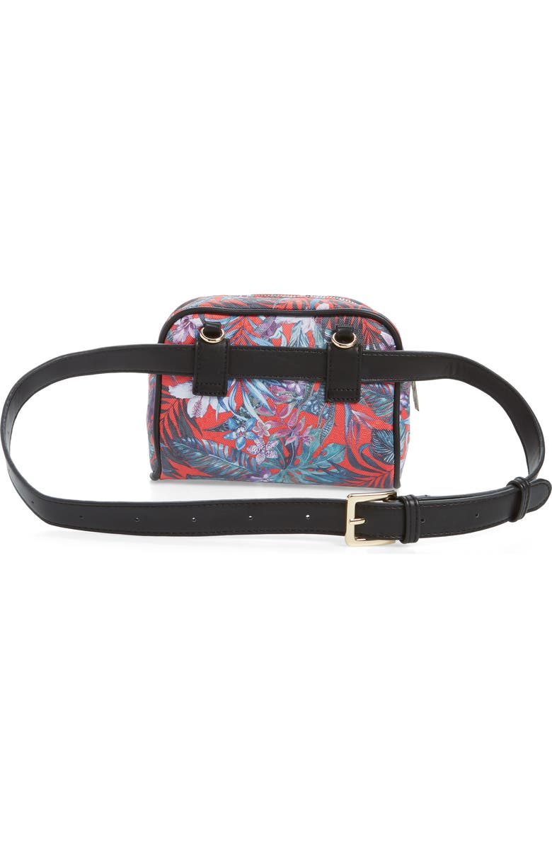 Mali + Lili Lacey Floral Convertible Vegan Leather Belt Bag, Alternate, color,