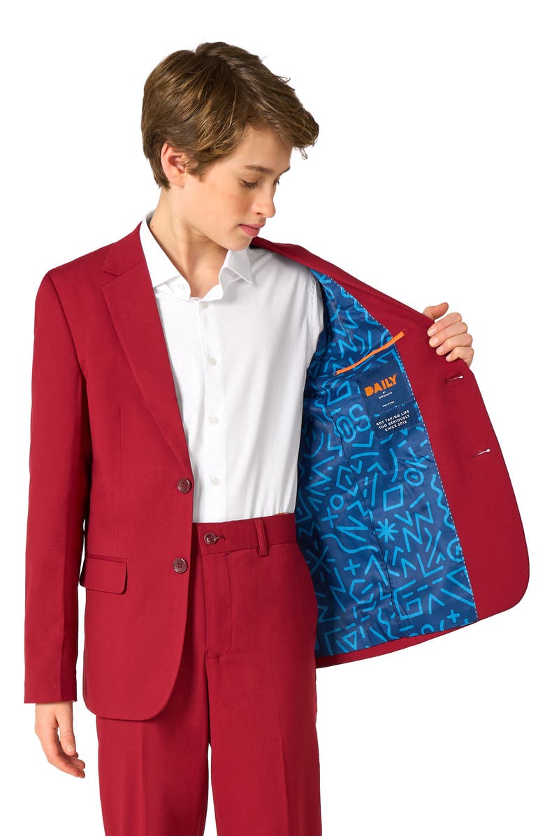 OppoSuits Kids' Daily Bright Burgundy Stretch Suit, Alternate, color, Red