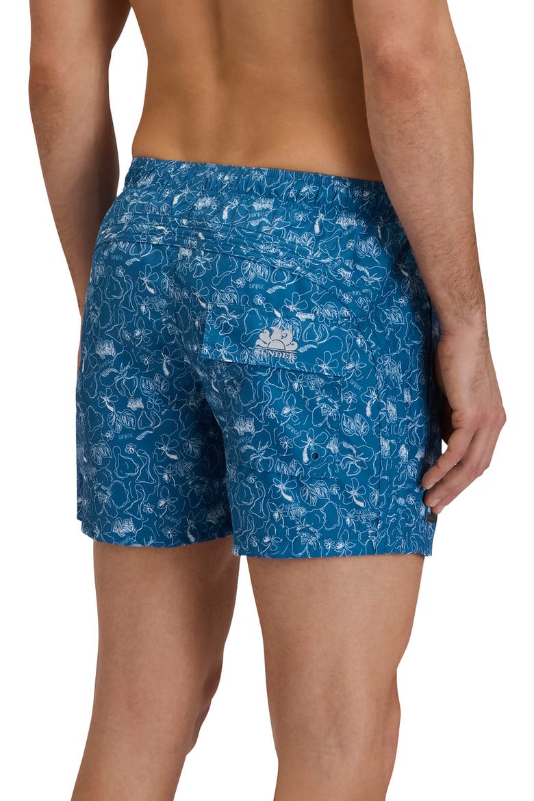 Print Swim Trunks, Alternate, color, FJORD BLUE