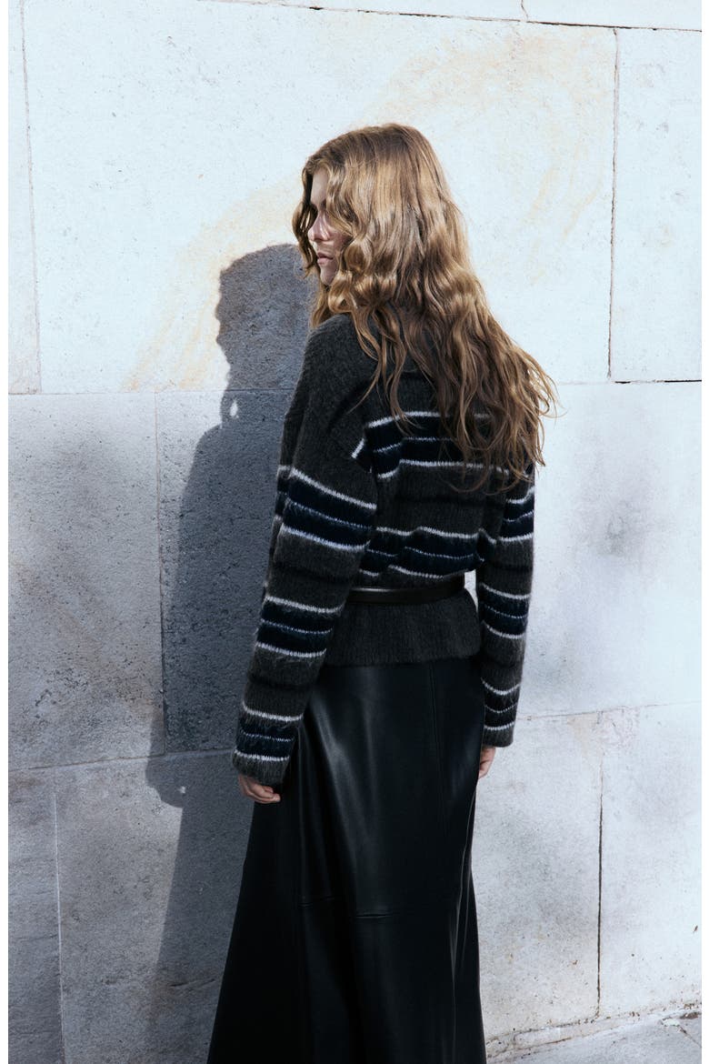 Stripe Sweater, Alternate, color, GREY