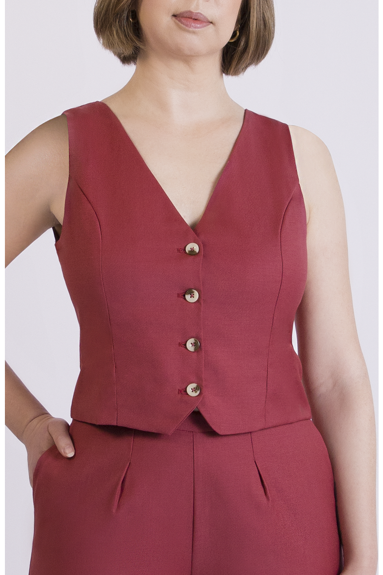 The Wool Vest, Main, color, Deep Salmon
