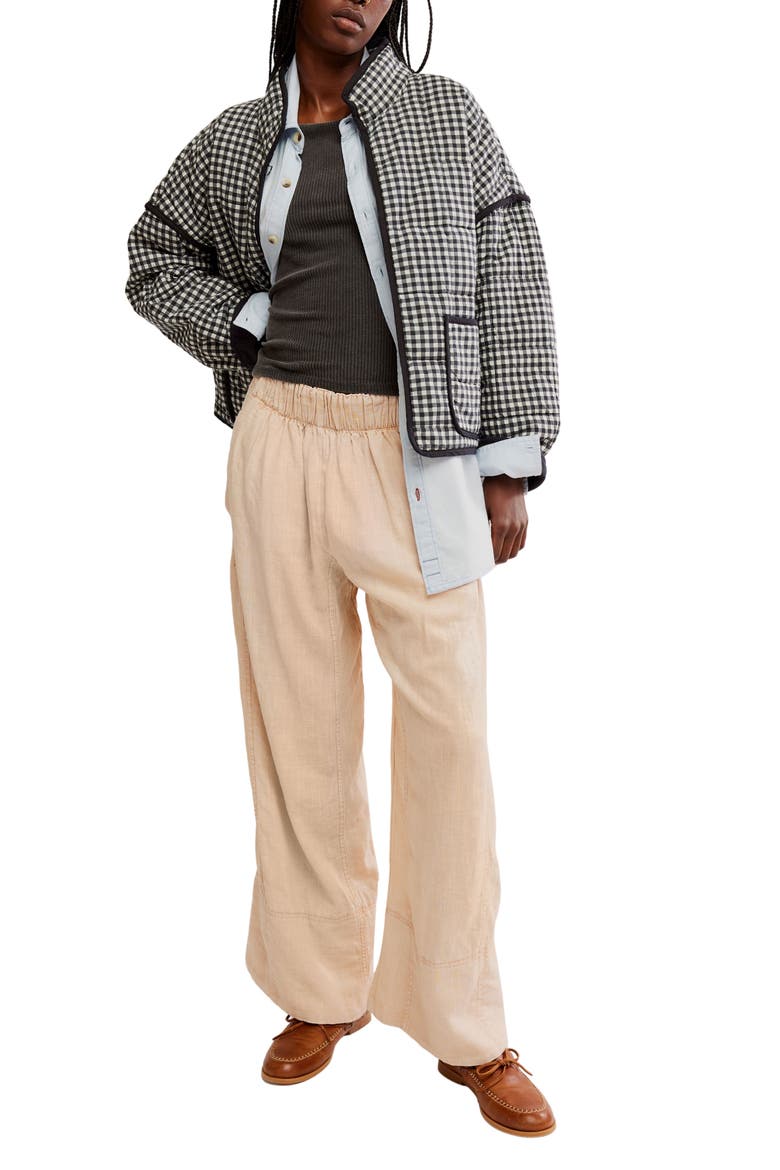 Days End Pull-On Linen Blend Wide Leg Pants, Alternate, color, SAND DOLLAR