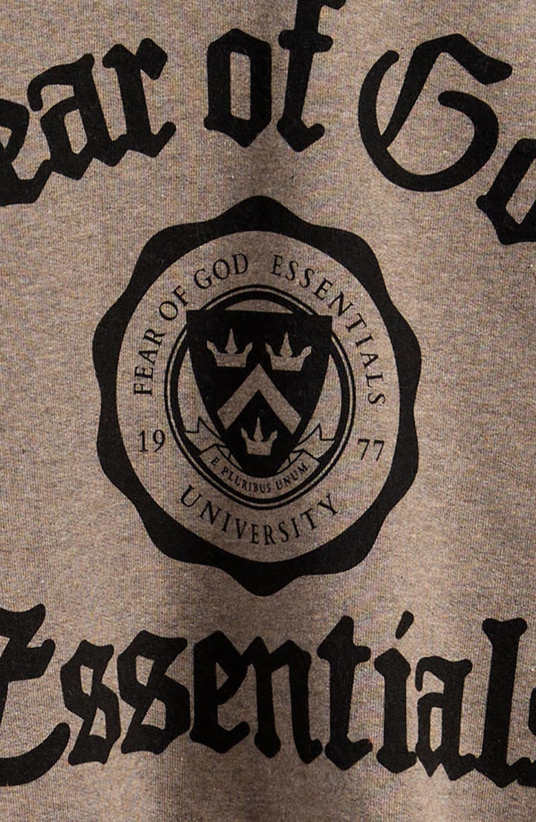 Fear of God Essentials Kids' Heavy Fleece Graphic Hoodie, Alternate, color, Heather Gray