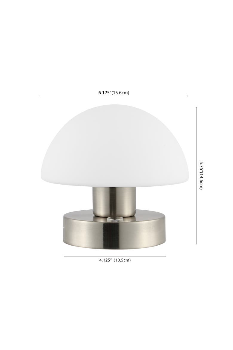Zoe Modern Minimalist Iron Rechargeable Integrated Portable LED Table Lamp, Alternate, color, Nickel