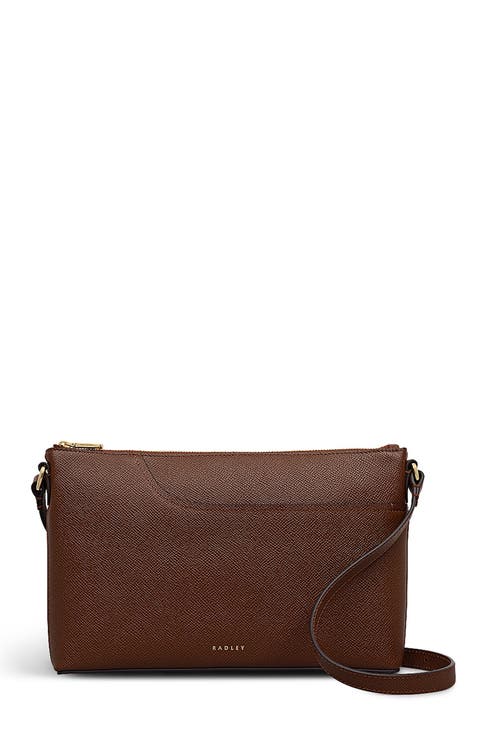 Pockets Textured Medium Top Zip Crossbody Bag