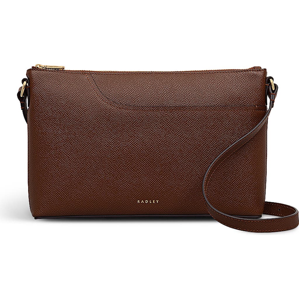 Radley Pockets Textured Medium Top Zip Crossbody Bag in Chocolate at Nordstrom Rack
