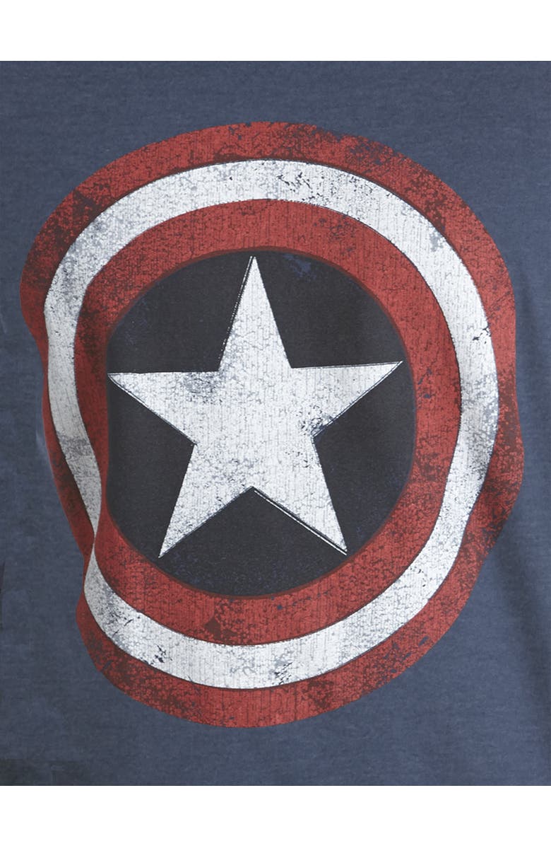 True Nation by DXL Comics Captain America Graphic Tee, Alternate, color, Navy Heather