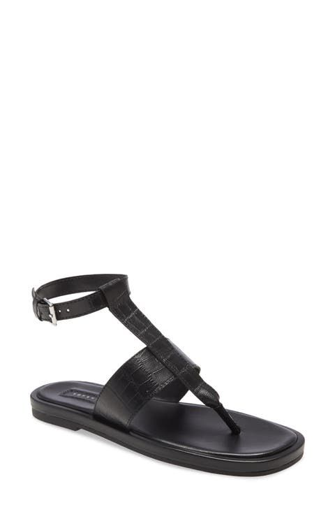 Peachy Croc Embossed Ankle Strap Sandal