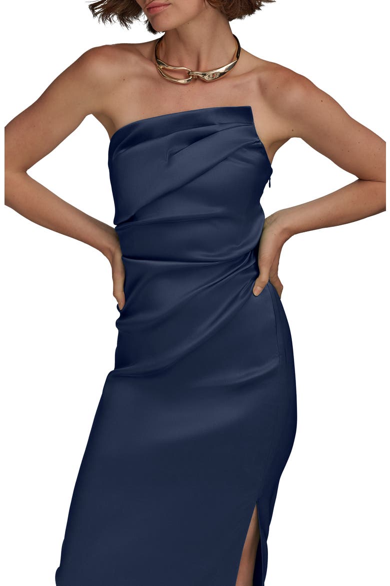Ruched Strapless Gown, Alternate, color, TAFFETA BLUE